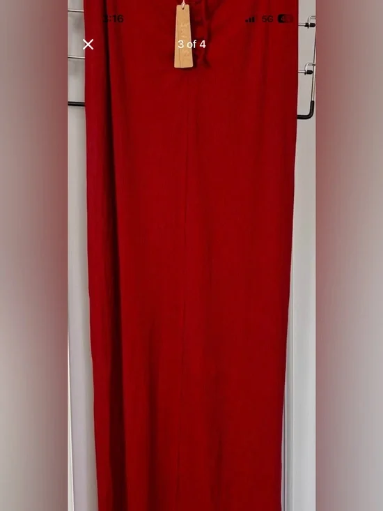 NWT SKIMS Soft Lounge Ruched Long Skirt-Brick-Large - Picture 3 of 4